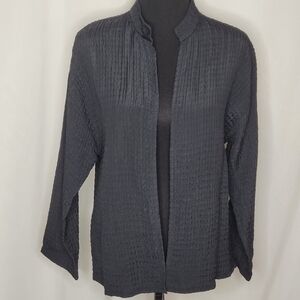 Eileen Fisher Open-Front Seersucker Jacket - Size M